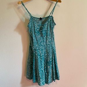Wild Fable Skater Green Flowy Summer Spring Dress Large
